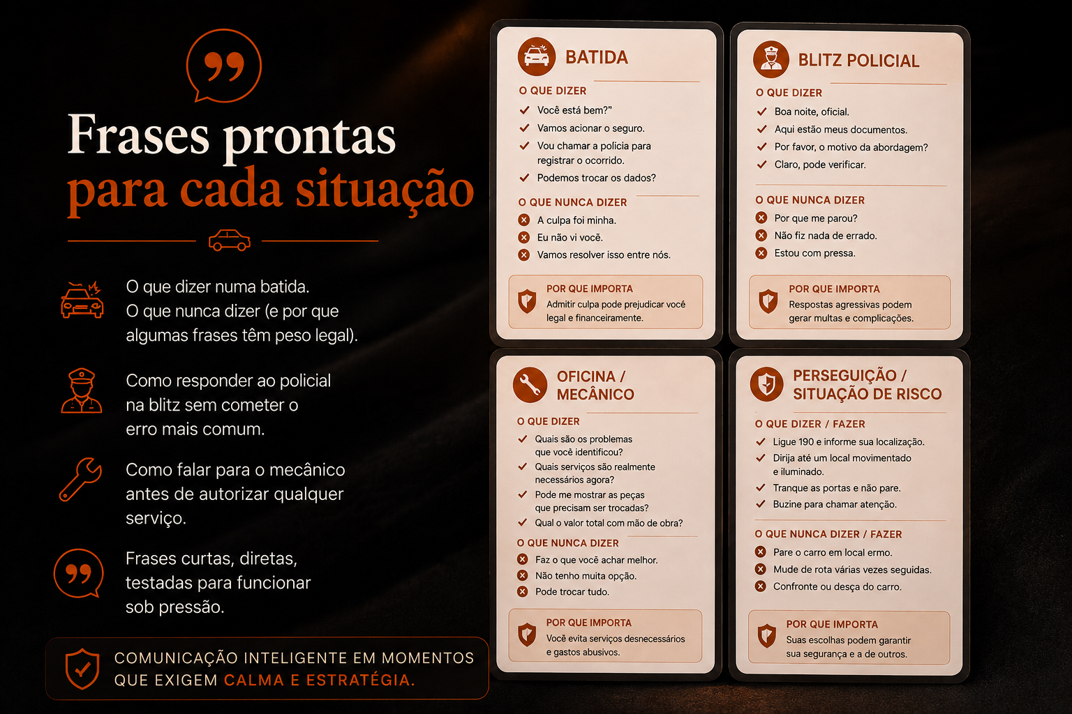 Frases prontas Dona do Volante para cada situação de trânsito